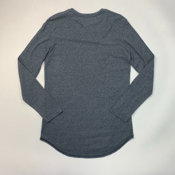 Pacsun T Shirt Men Small Blue Gray Drop Cut Scallop Fit Long Sleeve Cotton Blend - Picture 7 of 10